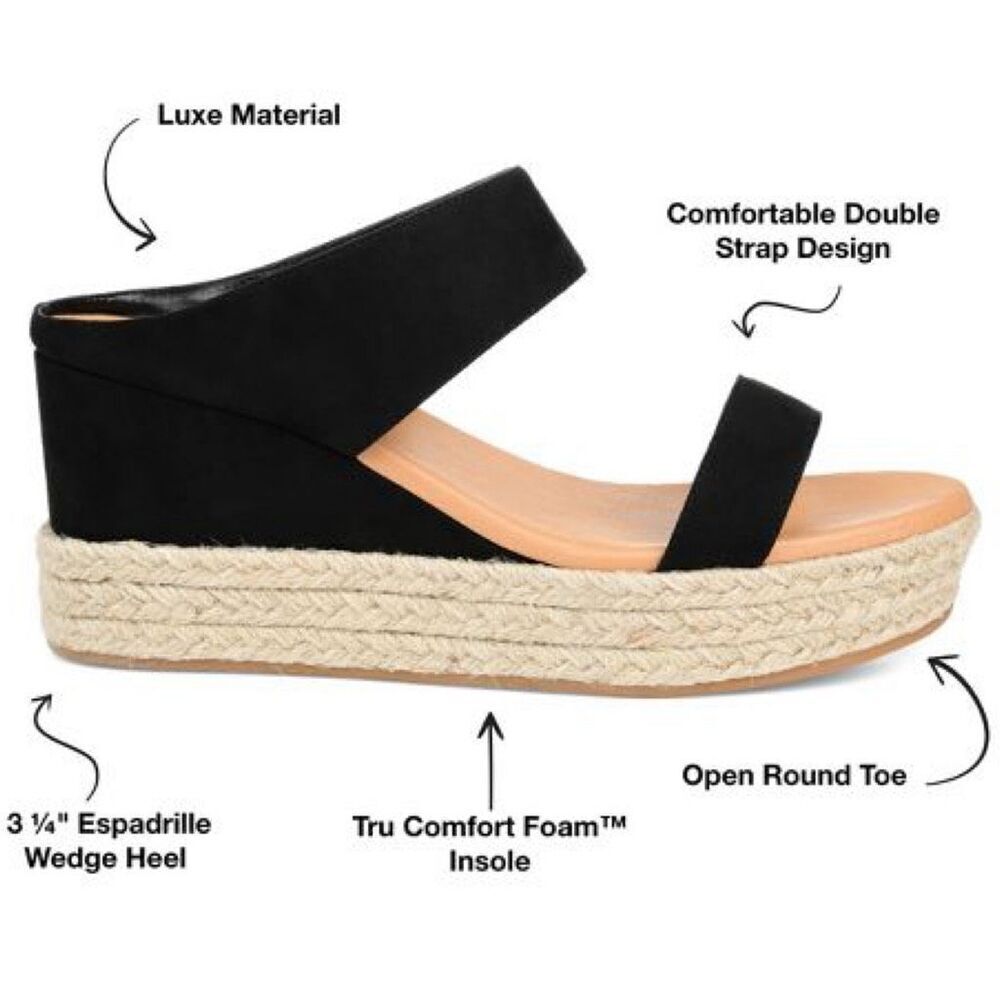 NWOT Journee Collection Womens Alissa Comfort Foam Wedge Heel Espadrille Sandals